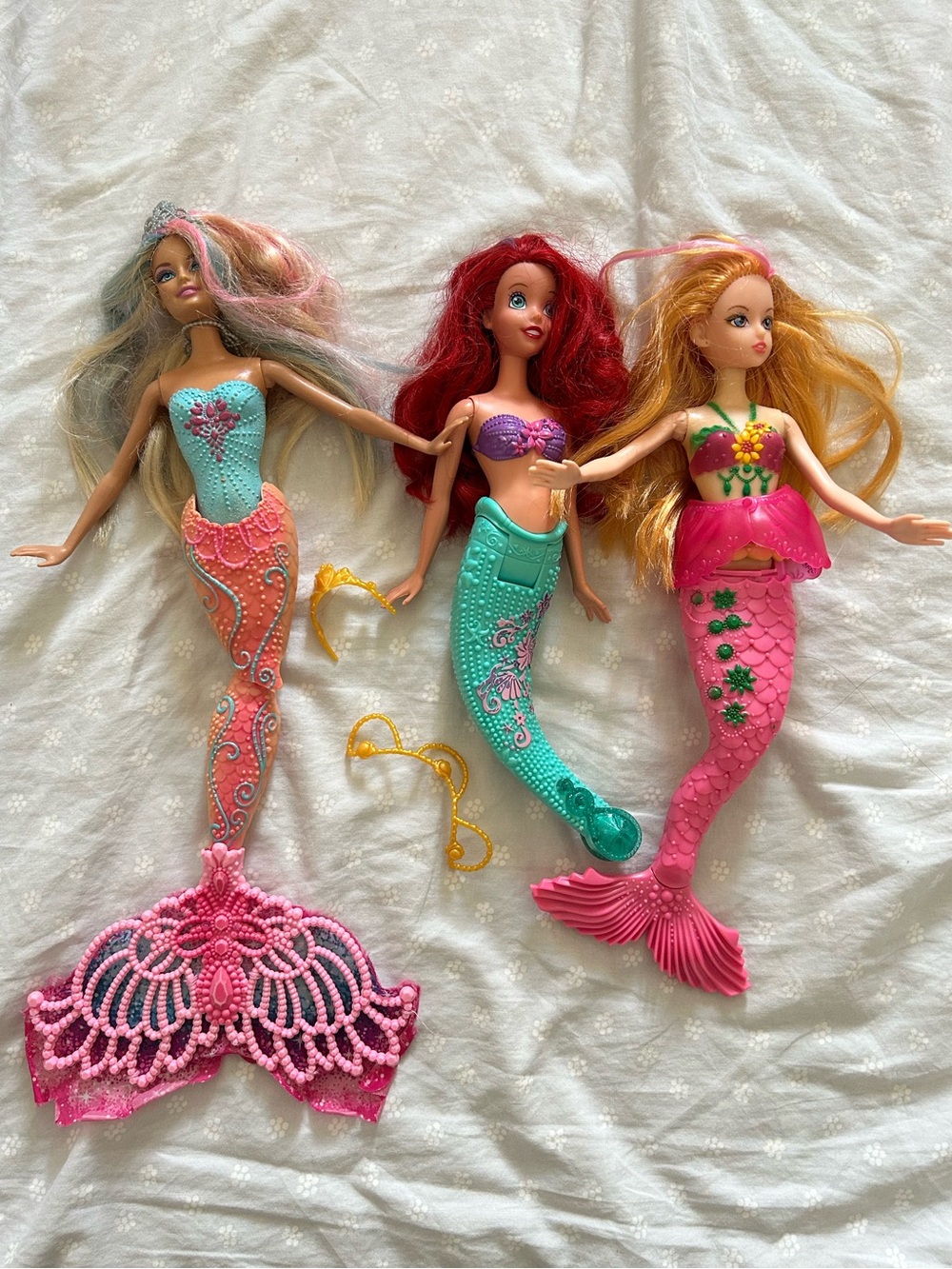 Mermaid Doll Toy lot - Pink, Teal & Coral Assortment may be colour changing